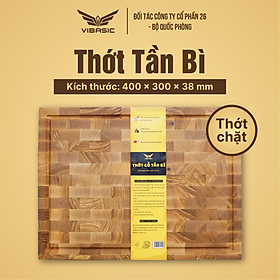 Mua Thớt gỗ Tần Bì cao cấp chính hãng tiêu chuẩn quốc tế vibasic 40x30x3.8cm thái băm chặt đa năng - Hàng chính hãng Bộ Quốc Phòng