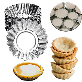 Mua Combo 10 Khuôn Làm Bánh Tart Bánh Bò ( 3 Kích Thước ) Kiểu Dáng Hoa Truyền Thống
