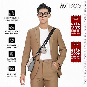 Áo suit vest công sở may đo, thiết kế hai hàng khuy đơn viền tròn, BASIC-JACKET-2 kiểu dáng Slim Fit, phong cách thanh lịch - HY.WO