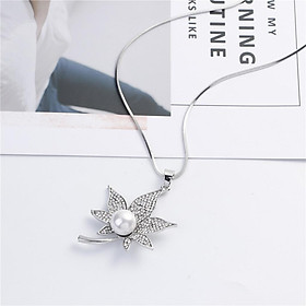 Korean Fashion Maple Leaf Sweater Chain Long Necklace Ornaments