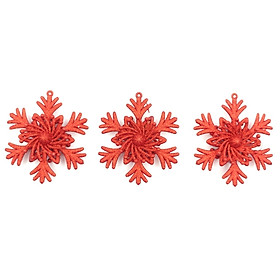 Bộ 3 Bông Tuyết Trang Trí Giáng Sinh 10cm 2326 - Màu Đỏ
