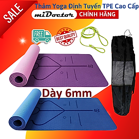 Thảm Yoga Định Tuyến 2 Lớp 6mm miDoctor + Bao Đựng Thảm Yoga Định Tuyến + Dây Buộc (Màu Ngẫu Nhiên)