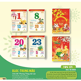 Lịch 2026 - Bloc Trung Màu Phong Thủy Tài Lộc (chỉ Bloc Rời)