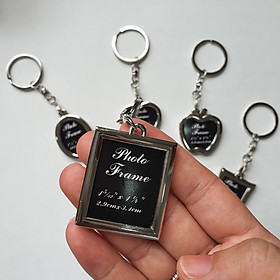 Móc chìa khóa khung ảnh bằng kim loại - Hình chữ nhật