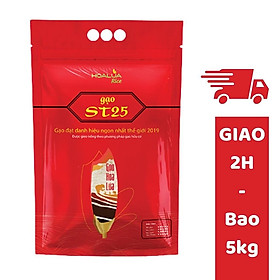[Siêu Sale] Gạo ST25 Hoa Lúa túi 5kg - Dẻo nhiều, mềm cơm, hương thơm đặc trưng