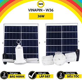 Bộ đèn led năng lượng mặt trời vệ sinh VINAPIN-W36 treo vườn, sân, trang trại siêu sáng - Nhiều công suất + tấm Pin lớn