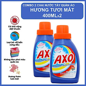 COMBO 2 Nước Tẩy Quần Áo Axo Hương Tươi Mát 400ml X2