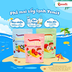 Combo 3 gói phô mai khô hoa quả sấy lạnh YOMIT - Vị dâu, táo, việt quất