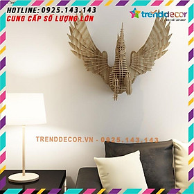Đầu ngựa một sừng có cánh trang trí bằng gỗ treo tường  Đầu thú  trang trí phòng bền đẹp treo tường nội thất