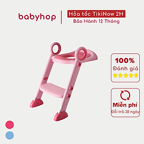 Thang bô vệ sinh có nắp lót thu nhỏ bồn cầu Babyhop cho bé trai và bé gái