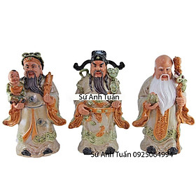 Mua Tượng gốm sứ bát tràng Phúc Lộc Thọ men rạn cổ - Làng gốm Bát Tràng