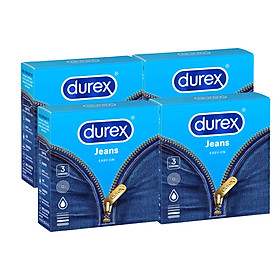 Bộ 4 Bao Cao Su Durex Jeans - Hộp 3 Bao