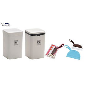 Mua Thùng rác nhựa mini Yamada Dust Box + 01 Bộ chổi & xẻng hót rác Mini Echo Metal - Hàng nội địa Nhật Bản (Giao màu ngẫu nhiên)
