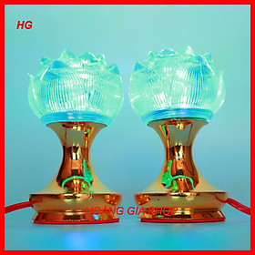 Mua Cặp đèn thờ đổi nhiều màu cúng ông địa  thần tài cao 11cm - đèn thờ điện