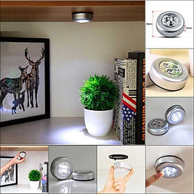 Mua Bóng Đèn Led Dán Tường 3 bóng (combo 5 bộ) siêu sáng dùng pin 3A – Tích hợp xốp dính 2 mặt - Dán kệ sách  tủ quần áo  cốp xe  tường  tủ bếp  đầu giường