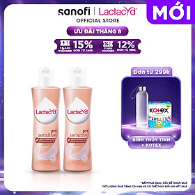 Bộ 2 chai Dung Dịch Vệ Sinh Phụ nữ Lactacyd Pro Sensitive Cho Da Nhạy Cảm 250ml/chai