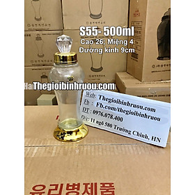 Bình Thủy Tinh Ngâm Rượu Hàn Quốc 500ml - Bình Hình Củ Sâm