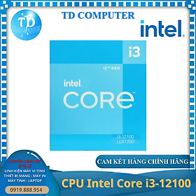 Hình ảnh CPU Intel Core i3-12100 (3.3GHz turbo up to 4.3GHz, 4 nhân 8 luồng, 12MB Cache, 58W) - Socket Intel LGA 1700) - Hàng chính hãng FPT phân phối