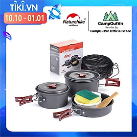 Bộ nồi nấu ăn cắm trại Naturehike NH15T203-G gọn nhẹ A426