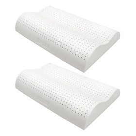 Combo 2 gối Cao Su Liên Á Contour LAGC3050 (30 x 50 cm) - Trắng