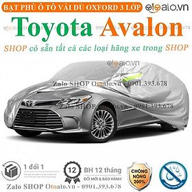 Bạt phủ xe ô tô Toyota Avalon vải dù 3 lớp CAO CẤP BPXOT