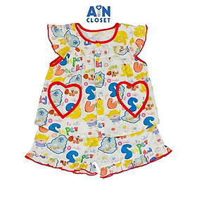 Bộ quần áo Ngắn bé gái hoạ tiết Super Lucky Cotton - AICDBGX3ZHIX - AIN Closet