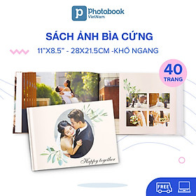 [E-voucher] Album in ảnh theo yêu cầu bìa cứng 40 trang 11" x 8.5" khổ ngang (28x 21.5cm) - Thiết kế trên web Photobook