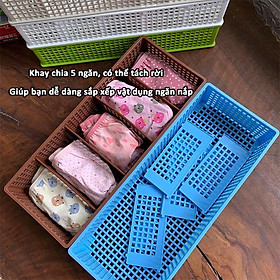 Mua Khay đựng vật dụng 5 ngăn dạng lưới Song Long - màu ngẫu nhiên