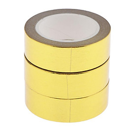 3 Rolls Metallic Washi Paper Tape Sticky for Packaging Decoration Crafts