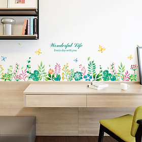 Decal trang trí chết liệu PVC loại 1 dày dặn, sắc nét, trang trí phòng khách, quán cafe- Dàn lá sắc màu- mã sp QR9070