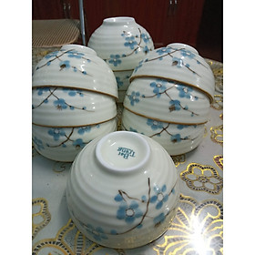 Mua 10 bát ăn cơm vẽ hoa đào xanh Bát Tràng