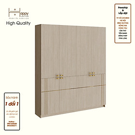 [Happy Home Furniture - 100% GỖ TỰ NHIÊN] JOCASTA, Tủ sách 5 tầng 4 cửa mở, 160cm x 30cm x 180cm ( DxRxC), KSA_060