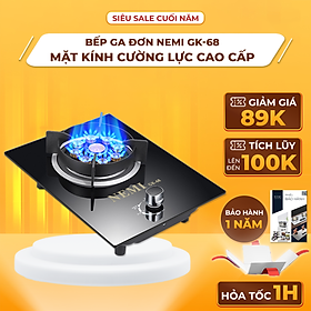 Mua Bếp Gas Đơn GK-68 Bề Mặt Kính Cường Lực Cao Cấp  Tích Hợp 9 Đầu Đốt Nấu Nướng Nhanh Tiết Kiệm Gas  Phù Hợp Lắp Âm Và Dương