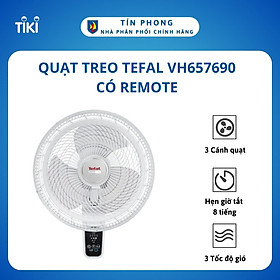 Quạt treo Tefal VH657690 - 55W - 3 mức gió - Remote không dây - Motor bạc thau - Hàng chính hãng