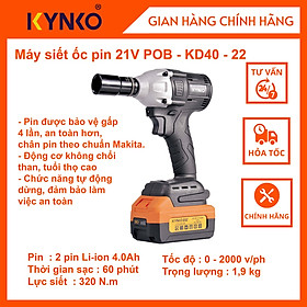 Máy xiết ốc pin cầm tay chính hãng Kynko 21V POB-KD40-22 #6402