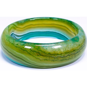 Vòng tay đá mã não xanh bản dày mệnh mộc hỏa - Ngọc Qúy Gemstones