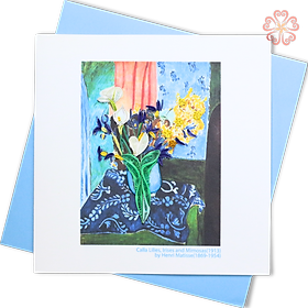 Thiệp Giấy Xoắn Nghệ Thuật - Calla Lilies, Irises and Mimosas (1913)_ Henri Matisse - Decor Art - 15 x 15 - VN2XM115D04E1