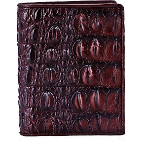 Ví nam Huy Hoàng da cá sấu đan viền gai lưng kiểu đứng