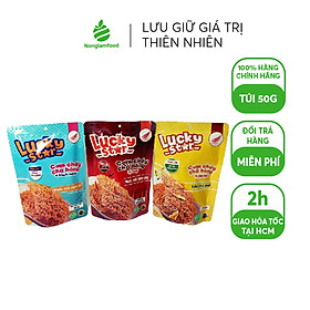 Cơm cháy chà bông vị (Truyền Thống - Cay - Phô Mai) Lucky Star 50g thơm ngon đậm vị nhiều dinh dưỡng | Đồ ăn vặt Nonglamfood