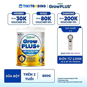 Sữa bột Nutifood GrowPLUS+ Sữa Non 2+ Lon 800g