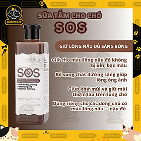Sữa tắm SOS | S.O.S cho Chó mèo 530ml - Poodle, Lông trắng, nâu đỏ, lông tối màu, khử mùi, rụng lông