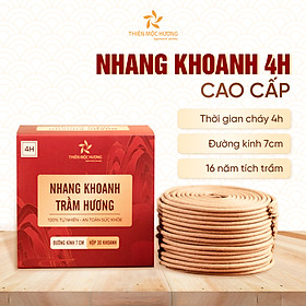 Nhang khoanh trầm hương 4h 30 khoanh Thiên Mộc Hương xông nhà, hương vòng thơm dịu nhẹ đường kính 7cm