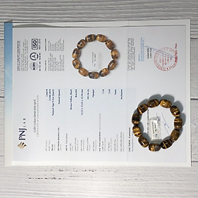 Vòng tay lu thống Thạch Anh Mắt Hổ vàng nâu chuẩn 5A cao cấp