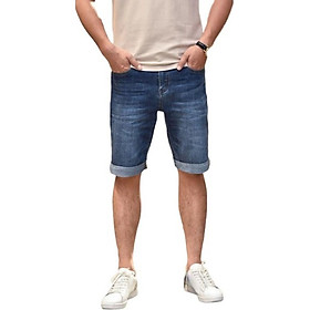 Quần short jeans nam Mẫu S08 eo co dãn xanh rách loang 1 tí bạc săn lai thiết kế phong cách thời thượng dạo phố Julido thời trang hàn quốc