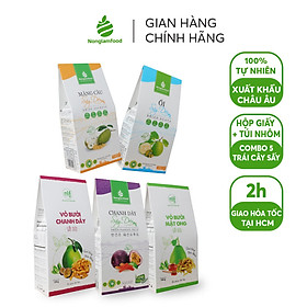 Combo Giàu chất xơ - 5 Hộp trái cây sấy Nonglamfood Siêu Khoáng Chất Tăng