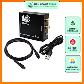 Bộ Chuyển Đổi Âm Thanh Cổng Quang Vinagear XL2 Kèm Dây Quang Optical Sang AV, R/L, Cổng 3.5 Ra Audio Tiếng To