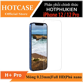 Miếng dán kính cường lực iPhone 12 / iPhone 12 Pro (6.1 inch) hiệu HOTCASE HBO (độ cứng 9H, mỏng 0.3mm, hạn chế bám vân tay) - hàng nhập khẩu