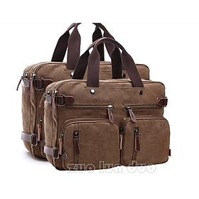 Túi xách nam công sở 2 trong 1 vải cavans cao cấp size 15,6inh và size 17.3inh phong cách mới