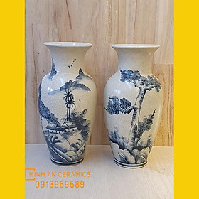 Mua Bình hoa lọ hoa men rạn tiểu lục bình nhỏ 22cm  27cm vẽ sen  tùng gốm Minh An Bát Tràng