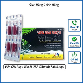 Combo 6 Hộp Viên Giải Rượu Win 21 - Tự Tin Hơn Khi Uống Rượu - Không Đau Đầu Khi Uống Say - 1 Hộp Có 4 Viên, 1 Combo 6 Hộp Có 24 Viên (ME21)